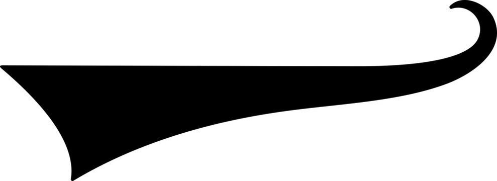 Swoosh and swash tails. Swooshes text tail for baseball design. Sports swash underline shapes in retro style. Swish typography font element for athletics, baseball, football. 