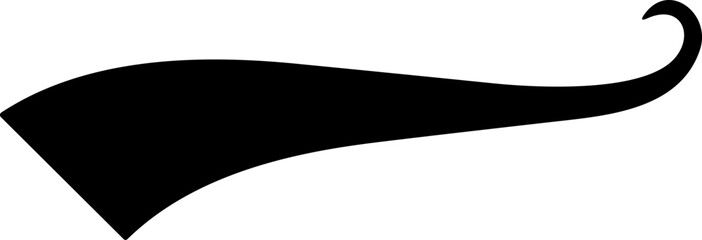 Swoosh and swash tails. Swooshes text tail for baseball design. Sports swash underline shapes in retro style. Swish typography font element for athletics, baseball, football. 