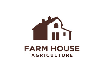 Farmhouse and ranch house illustration design, farmhouse and ranch house logo vector icon symbol vector