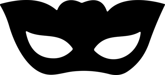 Carnival mask flat icon. Simple black icons of masquerade mask, for party, parade and carnival, for Mardi Gras and Halloween. Mask elements. Face mask
