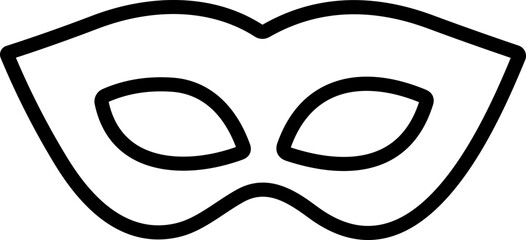 Carnival mask line icon. Simple black icons of masquerade mask, for party, parade and carnival, for Mardi Gras and Halloween. Mask elements. Face mask