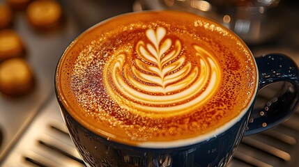 Latte art,  delicious hot drink