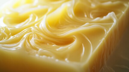 A close-up of smooth soap in rich swirls, delivering a sense of creamy, indulgent luxury.