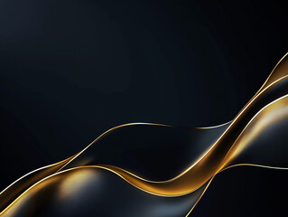 Elegant Abstract Black and Gold Waves with Luxurious Design, abstract, flowing, modern