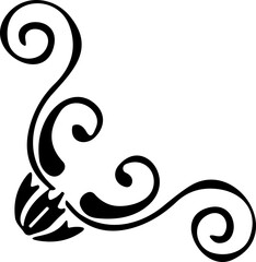 Corner Border Icon – Vintage Frame with Swirl Ornament | Decorative Vector Illustration