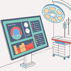 A holographic dashboard displaying all surgical data in real-time.
