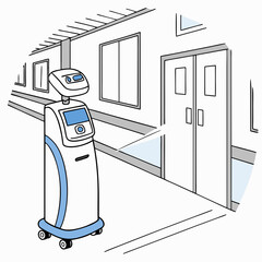 A hospital cleaning robot equipped with sterilizing foggers.
