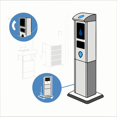 A high-tech surgical scrub station with AI-controlled water temperature and soap dispensing.
