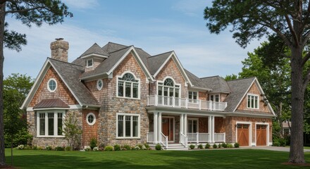 Upscale Coastal Residence with Asymmetrical Facade