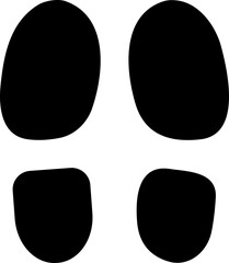 Footprint human silhouette vector. Shoe sole print. Foot print tread, boots, sneakers. Impression icon barefoot Footsteps man and person