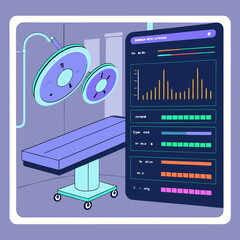A holographic dashboard displaying all surgical data in real-time.
