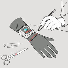 A biometric glove that measures a surgeon’s stress levels during operations.
