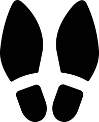 Footprint human silhouette vector. Shoe sole print. Foot print tread, boots, sneakers. Impression icon barefoot Footsteps man and person