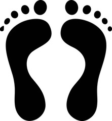 Footprint human silhouette vector. Shoe sole print. Foot print tread, sneaker. Impression icon barefoot Footsteps female