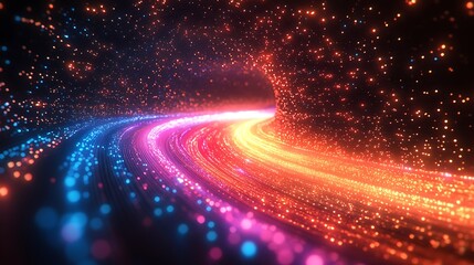 Fototapeta premium Colorful glowing fiber optic lights high resolution hd photo