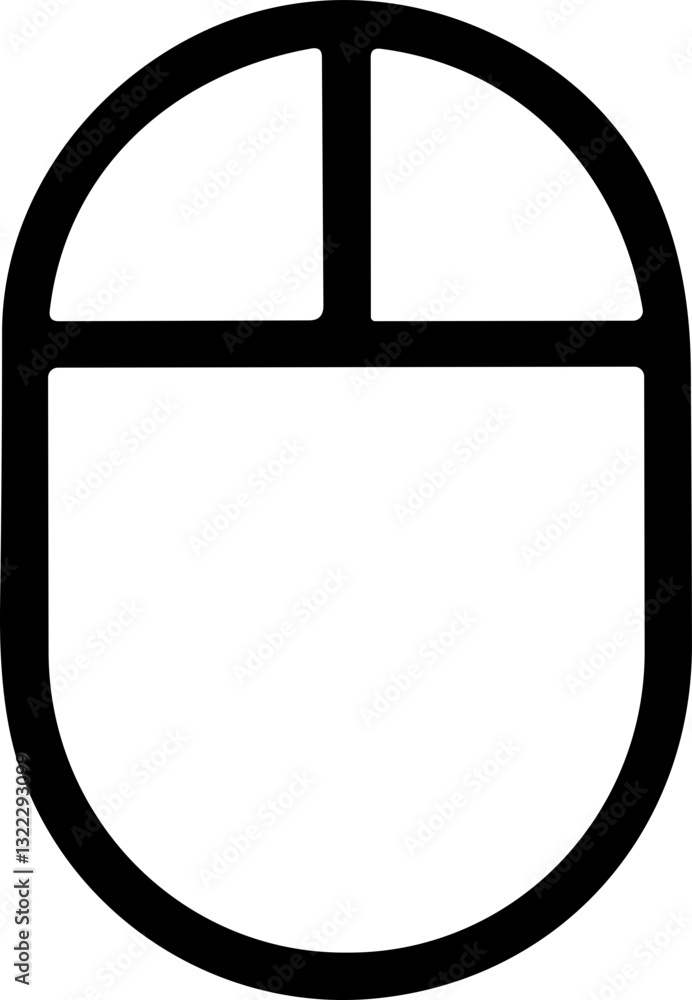 Fototapete mouse line icon. computer hardware mouse icon vector. left and right click vector. pressing differen