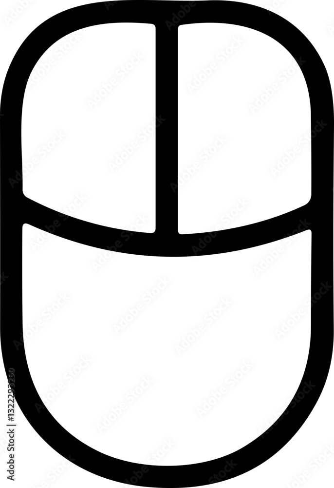 Fototapete mouse line icon. computer hardware mouse icon vector. left and right click vector. pressing differen