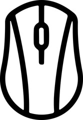 Mouse line Icon. Computer hardware mouse icon vector. Left and right click vector. Pressing different mouse buttons for PC. Mouse wheel scroll