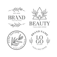Set of botanical logo template vector