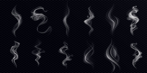 Smoke on a black background as a design element.