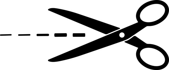 Scissor, trim line icon. paper cut sign. Scissor with cut lines. Flat icon style stock vector.