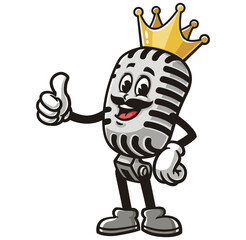 Cartoon mascot character Microphone King