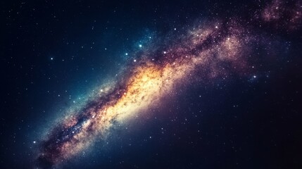 Fototapeta premium A breathtaking view of the swirling Milky Way against the night sky, illuminating the universe's grandeur and mystery.