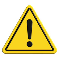 A bright yellow 3D warning sign is prominently displayed in an urban area to alert pedestrians and drivers. Its design enhances visibility and conveys caution effectively.
