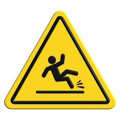 A 3D wet floor sign stands prominently in a public space, alerting individuals to exercise caution. The sign indicates that the floor is slippery from cleaning or a spill, promoting safety.