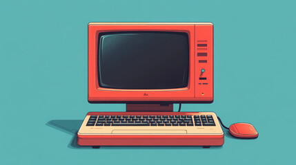 Computer flat monochrome icon.