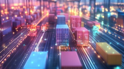 Fototapeta premium Role of Inter modal Connectivity in Streamlining Supply Chain Operations, Full HD, 32k Resolution 