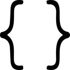 Curly braces and square brackets icons pack. Text quotes, oval parentheses, punctuation signs. Decorative typography shapes for elegant modern design.