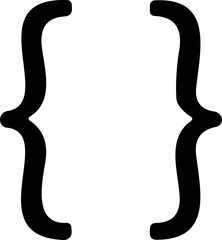 Curly braces and square brackets icons pack. Text quotes, oval parentheses, punctuation signs. Decorative typography shapes for elegant modern design.