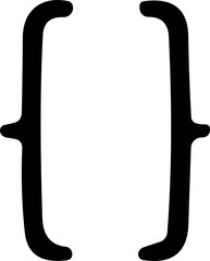 Curly braces and square brackets icons pack. Text quotes, oval parentheses, punctuation signs. Decorative typography shapes for elegant modern design.