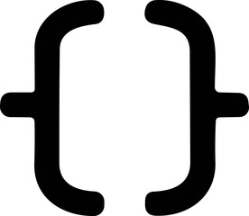 Curly braces and square brackets icons pack. Text quotes, oval parentheses, punctuation signs. Decorative typography shapes for elegant modern design.