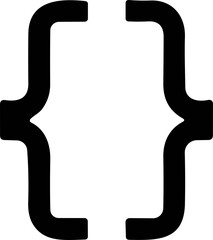 Braces or curly brackets icons set in flat and line styles. Small square bracket collection. Text parentheses, punctuation, retro oval shapes. Typography design element.