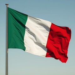 italian flag in waving the wind