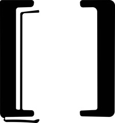 Braces or curly brackets icon. Small and square bracket or braket collection. Text brackets collection for messages, quotas. Oval, retro parentheses and punctuation shapes.