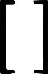 Braces or curly brackets icon. Small and square bracket or braket collection. Text brackets collection for messages, quotas. Oval, retro parentheses and punctuation shapes.