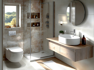 Modern, light-filled bathroom (1)
