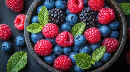 Fresh mixed berries in a bowl
