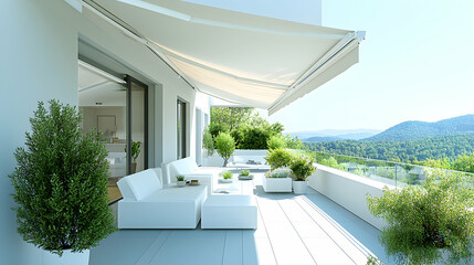 Modern balcony with sunshade