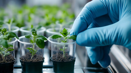 Lab-grown drought-resistant crops symbolizing sustainable agriculture