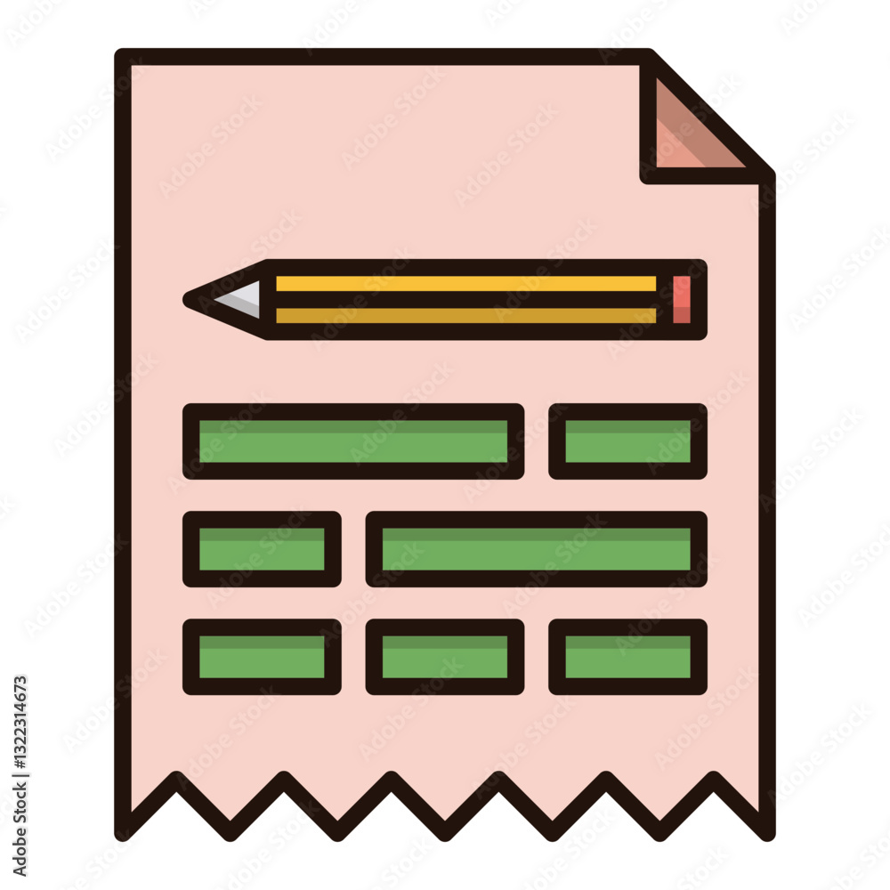 Aufkleber a simple checklist ready to be filled, awaiting tasks and plans with a soft peach background and a f