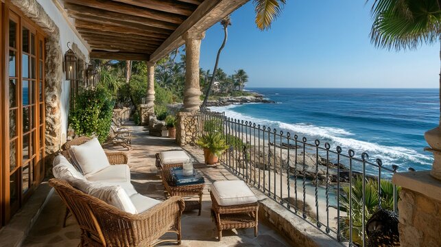Oceanfront Patio Paradise: Luxury Coastal Living