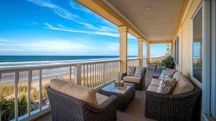 Oceanfront Balcony Relaxation: Coastal Luxury Getaway