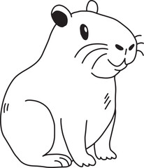 Capybara cute kawaii minimalist hand drawing doodle illustration