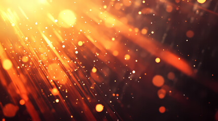 Abstract orange burst of light with glowing rays and particles, perfect for a dynamic background or design element. Radiance Burst. Illustration