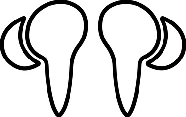 HandFree line icon. Bluetooth headset wireless earphone outline. Modern headphone symbol.