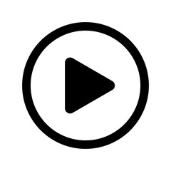 Play icon vector. Music video play button symbol design